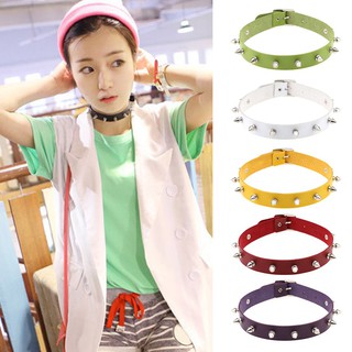 พั้งค์หนัง Ponto Rivet Hip Pop Choker สร้อยคอสร้อยคอ Charm Jewelry Gift