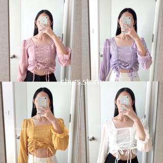 churs.store🧡LILA TOP🧡 เสื้อแขนยาวผูกหน้า