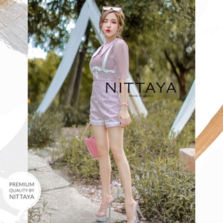 NITTAYA จั้มขาสั้นลายดอกไม้สีชมพูคอปก เอาใจคนไซส์เล็กด้วยการทำไซส์เล็กพิเศษ XS เพิ่มอีกหนึ่งไซส์จ้า