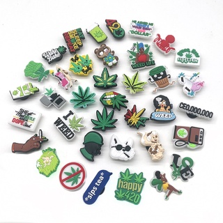 จี้การ์ตูน Cannabis Jibitz Charms อุปกรณ์เสริม สําหรับตกแต่งรองเท้าผู้หญิง