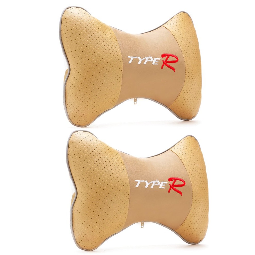 ชุดเบาะรองศีรษะเบาะรถยนต์ Type R 2 ชิ้นหุ้มด้วย Tienich168 TI23 felt (สีเบจ)