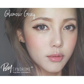 1 คู่ บิ๊กอายตาโต ค่าสายตา -5.00 สีเทา ลายดัง ลายฮิตtiktok สายฝอ รุ่น Glamour Gray by Pretty Doll