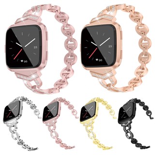 For Fitbit Versa 2 / Versa Band Women Metal Band Bling Rhinestones Watch Bracelet Replacement Band Strap Accessory