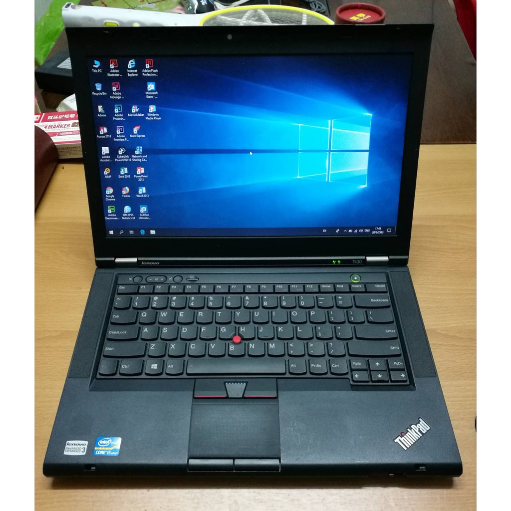 โน๊ตบุ๊คมือสองสภาพดี Notebook Lenovo ThinkPad T430 i5-3320U(RAM:8GB/SSD120GB) ขนาด14 นิ้ว