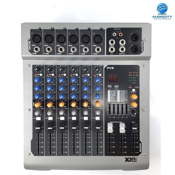 XXL PV-6 มิกเซอร์ 6-CHANNEL PROFESSIONAL MIXER