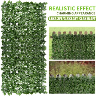 รั้วไม้เลื้อยใบไม้ประดิษฐ์ขนาด 0 . 5 / 1x1 เมตรสําหรับตกแต่งสวน Faux Leaf Privacy Fence Screen