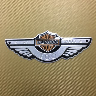 โลโก้ HARLEY-DAVIDSON   ขนาด* 6.5 x 17.5 cm งานอลูมิเนียมบาง