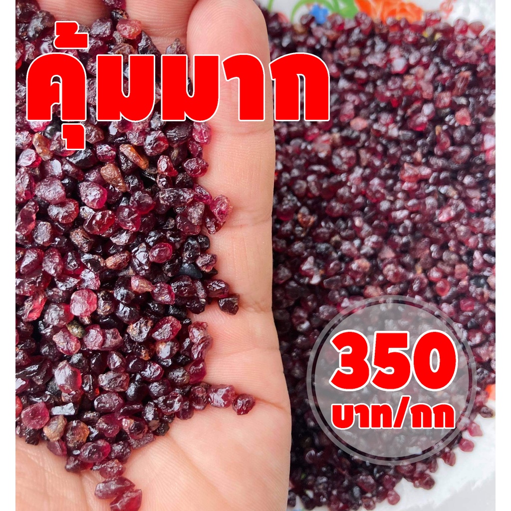 350 บาท/กิโล เศษพลอย(โกเมน สีแดง)  ราคาถูกที่สุด l พลอยดิบ ธรรมชาติแท้ 100%