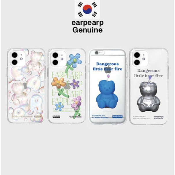 [earpearp] Bear Phone cases Cover, iPhone case, iPhone 11, iPhone 12, Transparent case Jelly case Korea Cute TPU