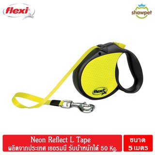 Flexi สายจูงสุนัข รุ่น Neon Reflect สี Neon Tape