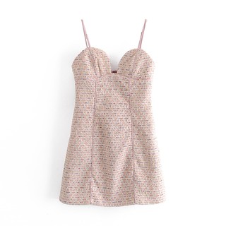 pink pastel dress เดรสสั้น สีชมพู