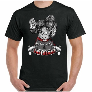 ขายดี!ขายดี เสื้อยืดลําลอง แขนสั้น พิมพ์ลาย Muay thai gorilla beast man funny gym mma kick top- BLclnd52HDecfd71S-5XL