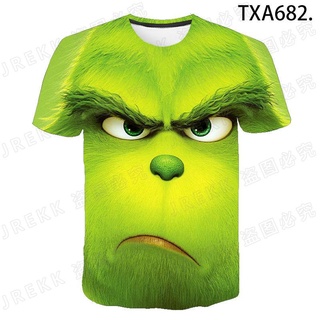 the Grinch Stole Christmas  boy toddler T-shirt kids 3d print popular casual round neck short sleeve cute female baby clothes cartoon top