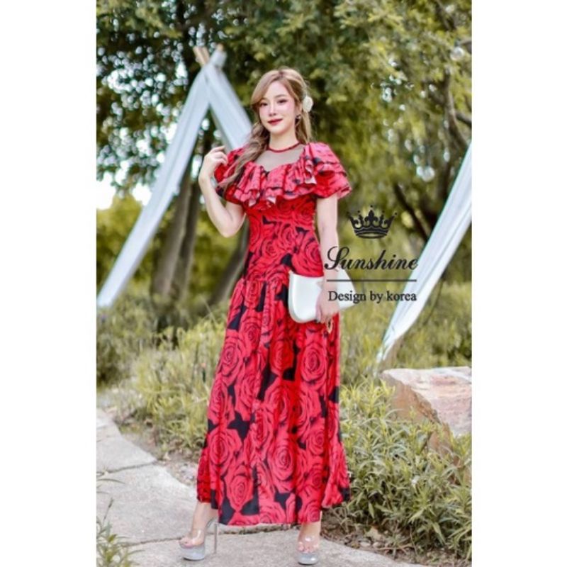 Lady sunshine เดรสกุหลาบ