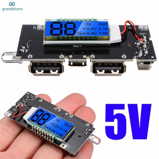 gs dual usb 18650 แผ่นบอร์ดโมดูล pcb สําหรับชาร์จแบตเตอรี่โทรศัพท์มือถือ 5v 1a 2 . 1 a