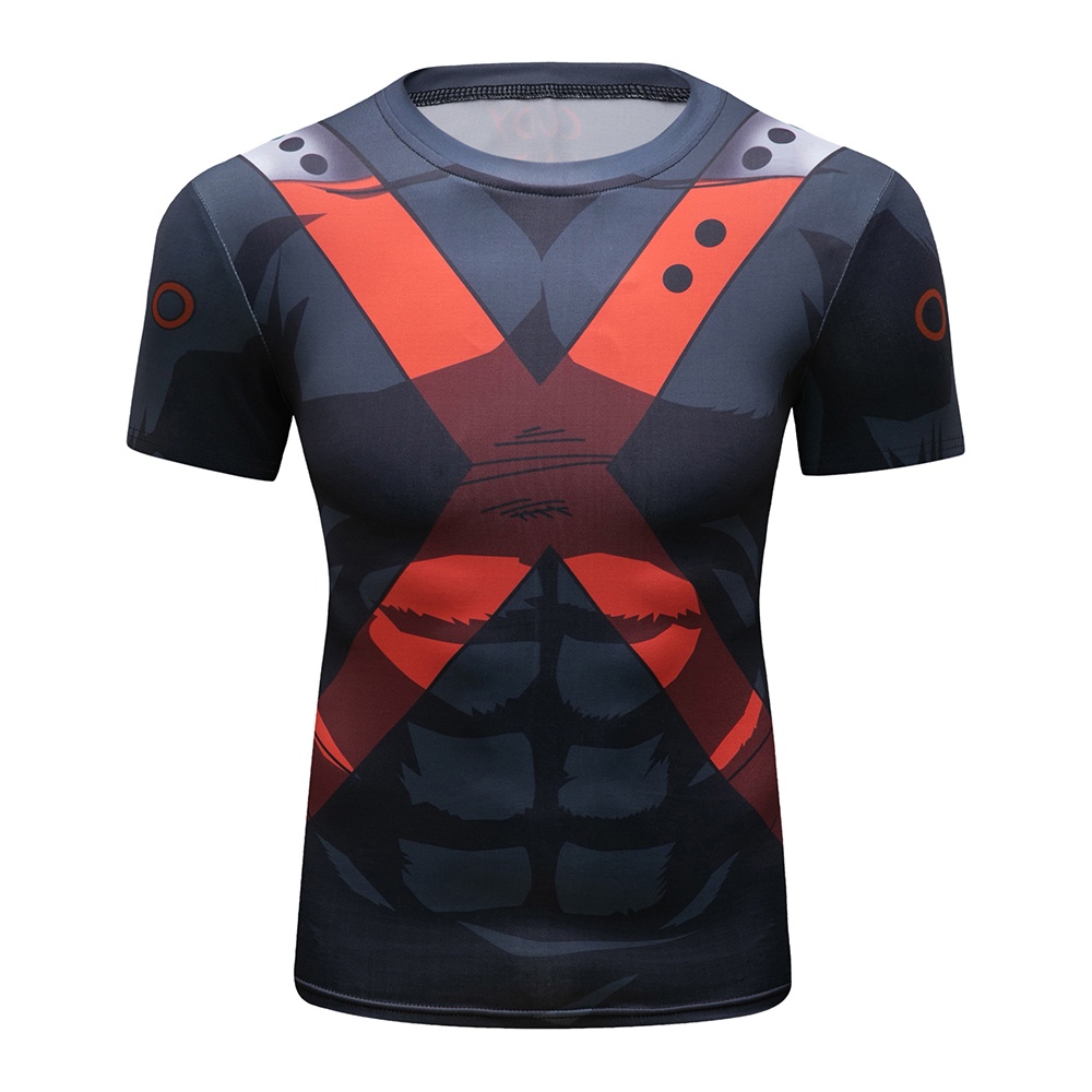 อะนิเมะการฝึกอบรม cosfitness เสื้อ, mha my hero academia katsuki bakugou คอสเพลย์เสื้อผ้ายิม, ตลก 3d