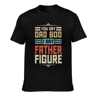 【ผ้าฝ้ายแท้】เสื้อยืดคอกลม ทรงหลวม พิมพ์ลายกราฟิกอนิเมะ You Say Dad Bod I Say Father สไตล์ฮาราจูกุ สีดํา ขนาดใหญ่