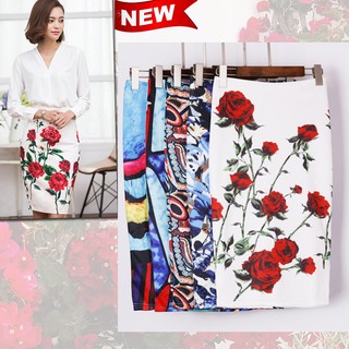 กระโปรงทรงดินสอสวยเพรียว ลายกราฟฟิกสวยมาใหม่