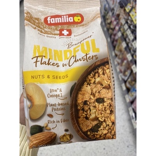 Familia Mindful Flakes n’Cluster Nuts &amp; Seeds 350 g. แฟมิเลีย เฟลด แอนด์ คลัสเตอร์ นัท &amp; ซีดธัญพืชอบกรอบ ผสมถั่วและธัญพืชต่างๆ