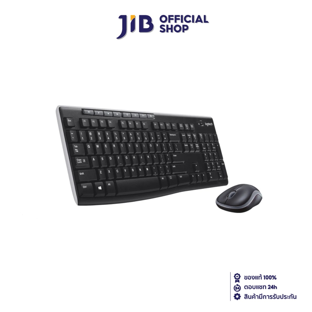 WIRELESS KEYBOARD & MOUSE (คีย์บอร์ดและเมาส์ไร้สาย) LOGITECH MK270R WIRELESS CORDLESS (BLACK)