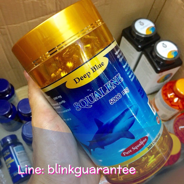 🔥🔥Deep Blue Squalene 5000 mg น้ำมันตับปลาฉลามน้ำลึก ขนาด  360 เม็ด Exp. 03/2026