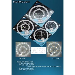 Nesux โมดูลแหวนไฟเพดาน LED 24W 36W 48W 72W 3 สี