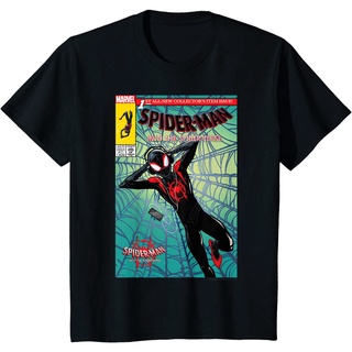 เสื้อยืดผ้าฝ้ายพรีเมี่ยม เสื้อยืด พิมพ์ลายการ์ตูน Marvel Spider-Man Spiderverse สําหรับผู้ชาย