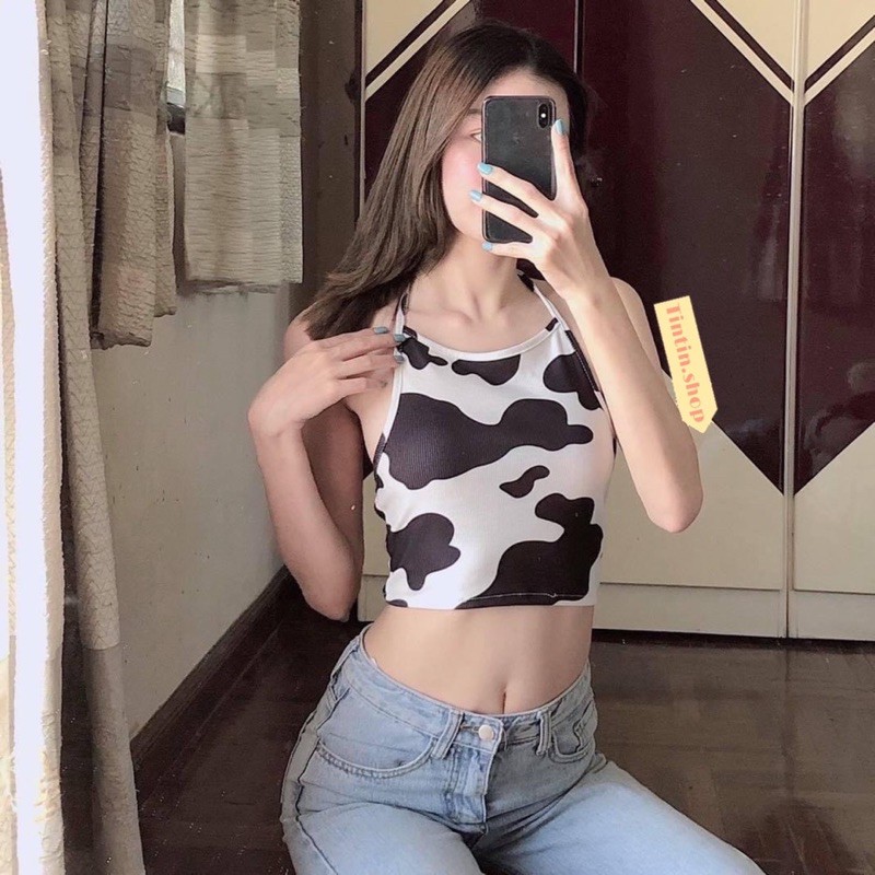 Tintin.shop(พร้อมส่ง) Sexy Crop น้องวัว น้องเสือ