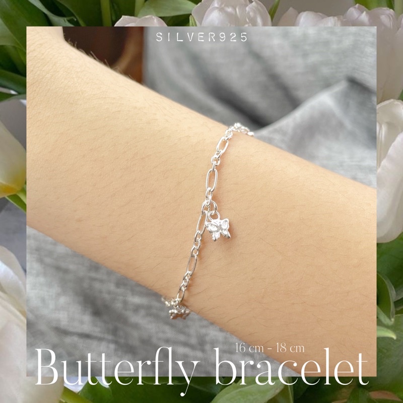 Adelyn - Rope with Butterfly สร้อยข้อมือเงินแท้