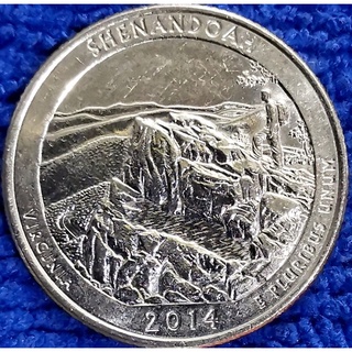 เหรียญ​สหรัฐอเมริกา​ USA,1​ Quarter, (Shenandoah), #​1711T, ชุด​ National Park,​ ใช้แล้ว