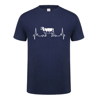 tshirtเสื้อยืดคอกลมฤดูร้อนGILDAN ราคา เสื้อยืดลําลอง แขนสั้น พิมพ์ลาย Heartbeat Of Cow Lover Farming สําหรับผู้ชายSto4XL