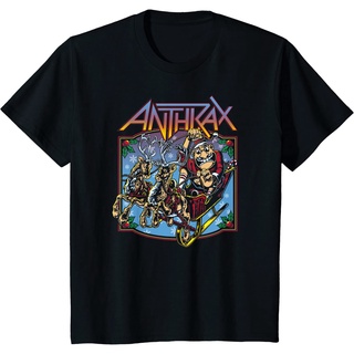 คอลูกเรือเสื้อยืดคอกลมAnthrax – เสื้อยืดคอกลม แขนสั้น ผ้าฝ้าย พิมพ์ลายคริสต์มาส แฟชั่นฤดูร้อนผ้าฝ้ายแท้