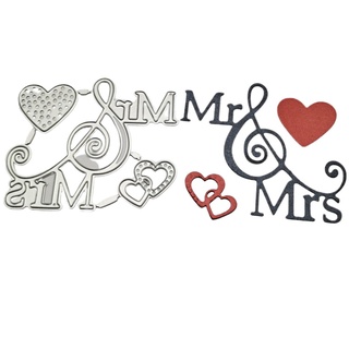 Mr Mrs Hearts แผ่นแม่แบบโลหะ ตัดลายนูน DIY สําหรับตกแต่งสมุด กระดาษ การ์ด หัตถกรรม