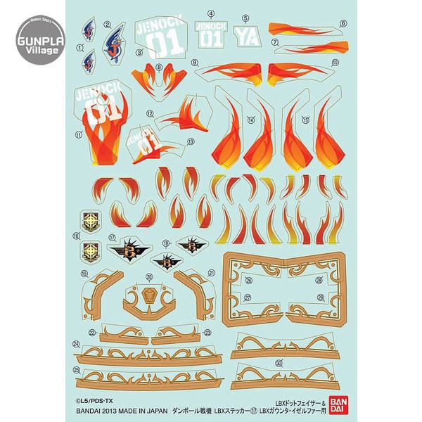 Bandai LBX Sticker 17 (For LBX Dot Facer & LBX Gaunta-Izerufa) 4543112815934 (Plastic Model)