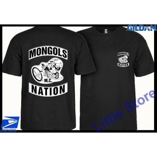 เสื้อยืดคอกลมแขนสั้นพิมพ์ลาย Mongol Mc Nation Usaสำหรับผู้ชายS-5XL