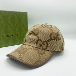 GUCCI GG LARGE LOGO PRINT BASEBALL CAP