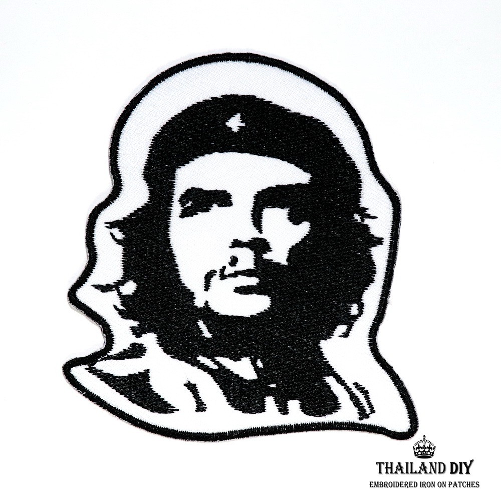 ตัวรีดติดเสื้อ เช เกบารา che guevara Patch สีขาว สัญลักษณ์ สิทธิเสรีภาพ ความเสมอภาค งานปัก DIY ตัวรี