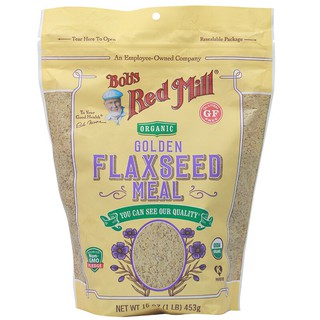 บ๊อบเรดมิลล์ออร์แกนิคโกลเด้นเฟล็กซีดส์บด 453กรัม Bob Red Mill Organic Golden Flexed Crushed 453 grams