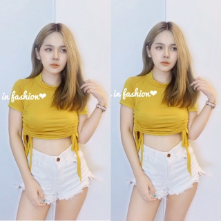 เสื้อครอปรูดข้างโชว์หุ่นแซ่บ🍋🍋🍋