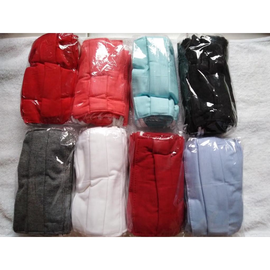 12ชิ้น/pack) สีชมพูล้วน สีน้ำเงิน สีฟ้า สีแดง สีเทา สีดำ สีขาว  ผ้าสวย เกรด A ผ้าปิดจมูกคอตตอน หน้ากากอานามัย เย็บสวย