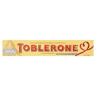 ถูกที่สุด✅ ทอปเบอโรน ช็อกโกแลตนมผสมอัลมอนด์นูกัตรสน้ำผึ้ง 100กรัม Toblerone Swiss Milk Chocolate with Almond Nougat