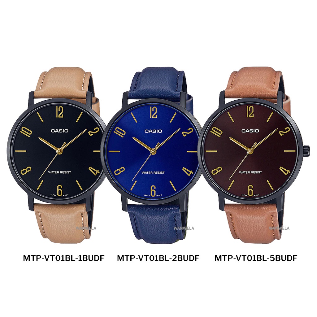 ของแท้ นาฬิกาข้อมือ Casio ผู้ชาย รุ่น MTP-VT01 สายหนัง