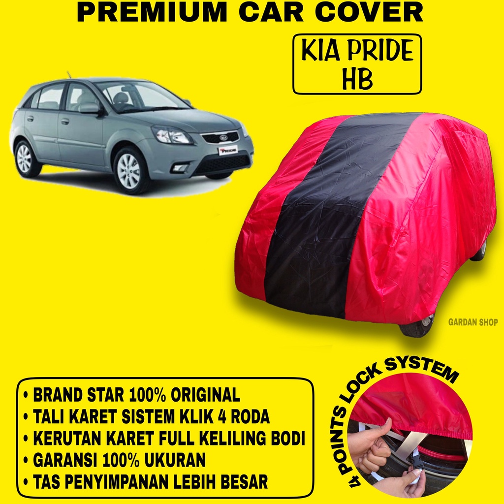 MERAH Body Cover KIA PRIDE HB RED BLACK Kia Pride Hb กันน้ํา PREMIUM Car Body Cover