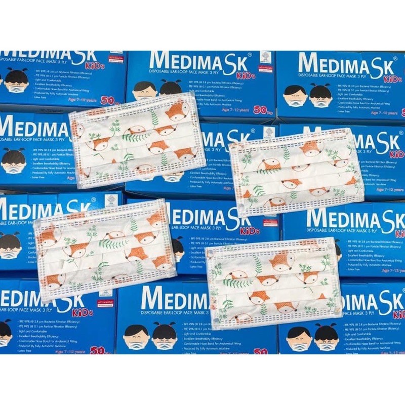 (🐱ของแท้100%) Medimask Kid Fox Facemask หน้ากากเมดิมาร์คเด็ก ลายจิ้งจอก