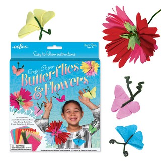 eeboo Crepe Paper Butterflies and Flowers Kit กระดาษชุดสำหรับทำงานศิลปะรูปดอกไม้และผีเสื้อ