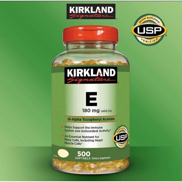 Exp 02/26 พร้อมส่ง วิตามินอี 500 เม็ด Kirkland Signature Vitamin E 180mg., 500 Softgels