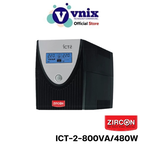 ICT-2-800VA/480W เครื่องสำรองไฟ ZIRCON UPS By Vnix Group