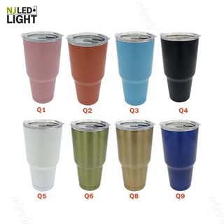 NJLED LIGHT Q แก้วน้ำ เก็บความเย็นความร้อน   สแตนเลสแท้  ขนาด 30 OZ