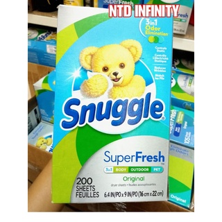 นำเข้า🇺🇸Snuggle แผ่นอบผ้า แผ่นปรับผ้านุ่ม เครื่องอบผ้า Snuggle Plus SuperFresh Fabric Softener Dryer Sheets,Original