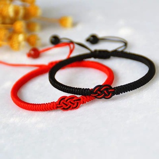 Classic Black Red String Braided Couple Bracelet/Woven Knots Lucky Rope Bracelets/Men Women Anniversary Jewelry Best Gift